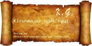 Kirchmajer Györgyi névjegykártya